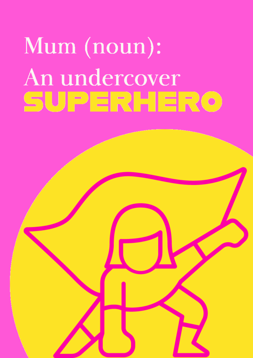 Undercover Super Hero Mum - card